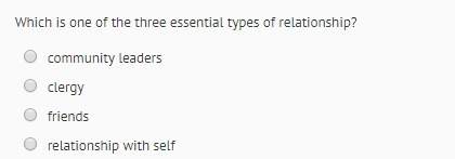 Which is one of the three essential types of relationship