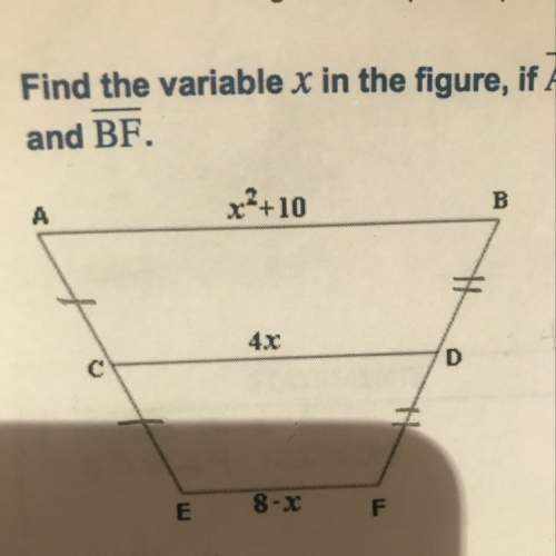 Find the variable x in the figure if ab ll cd ll ef where c and d are the midpoints of ae and bf.