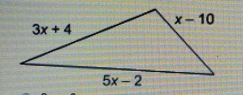 Express the perimeter of the triangle as a polynomial.a) 9x -8b) 9x + 8