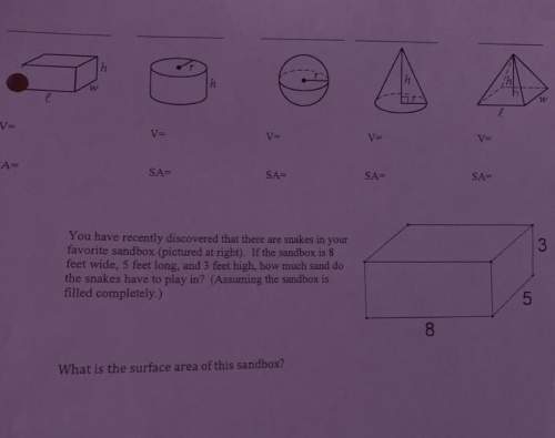 Find the volume and area for the objects shown and answer question