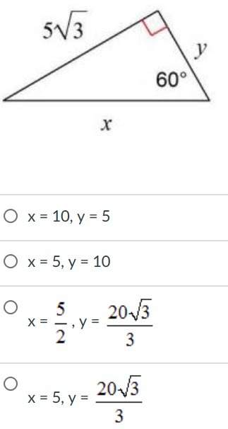 Find the missing side lengths. leave your answer in simplest radical form