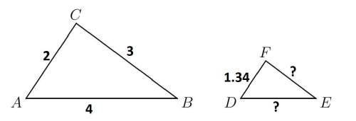 Triangles abc and def are similar. i added in a  part 1: find the lenght of segment df