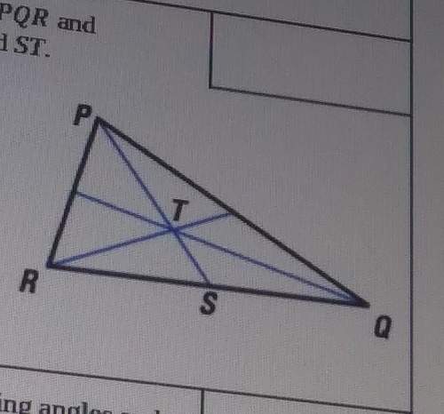 Tis the centroid of triangle pqrand ps=33 find pt and st