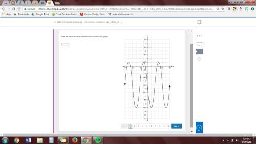 1. enter the minimum value for thhe function shown in the graph. 2. (picture) 3. the gra