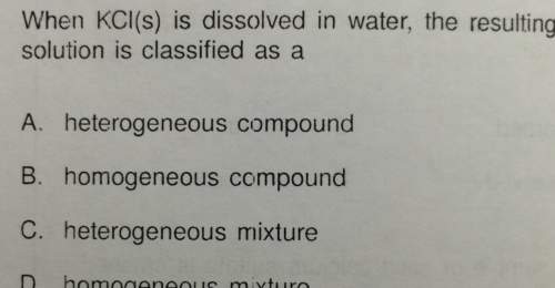 When kcl(s) is dissolved in water, the resultingsolution is classified as aa. heterogeneous compound