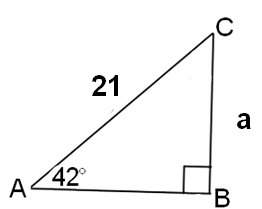 In the triangle below, determine the measure of side a.