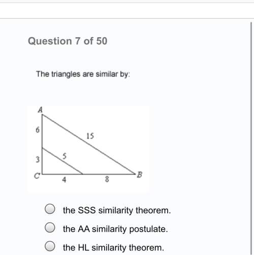 The triangles are similar by:  a. the sss similarity theorem  b. the aa sim
