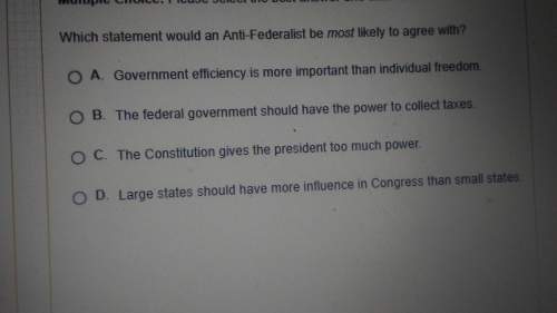 Which statement would an anti federalist be most likely to agree with