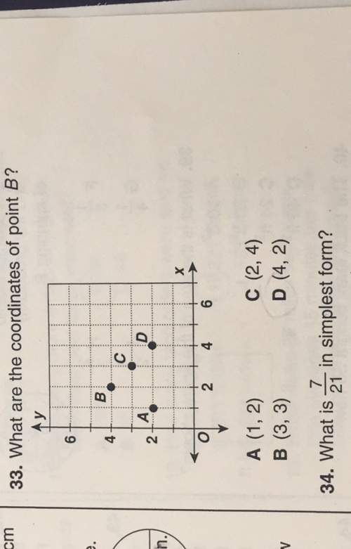 Cm 33. what are the coordinates of point b? 2 4 6 c (2, 4) a (1, 2) d (4, 2) b (3, 3)