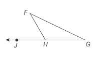 The measure of ∠fhj is 60°. the measure of ∠fgh is 28°. what is the measure