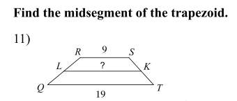 Find the mid segment of the trapezoid in the picture.