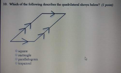Which of the following describes the quadrilateral shown below? answer you very much!