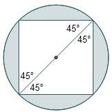 Asquare is inscribed in a circle of diameter 12square root of 2 millimeters. what is the area of the