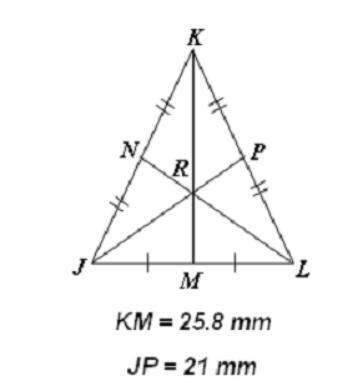 What is the length of segment kr?  a. 3 mm b. 7 mm c. 8.6 mm d. 17.2 m