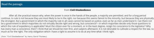 What is the effect of the oxymoron "civil disobedience"?  options and passage in image (