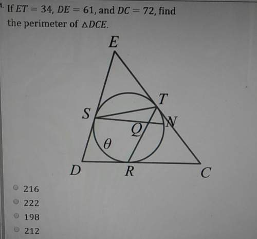 If et =34 de =61 dc =72 find the perimeter of triangle dce