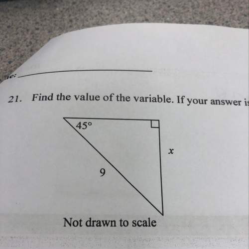 Find the value of the variable. if your answer is not an integer, leave it in simplest radical form.