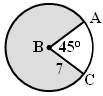 Find the area of the sector that intercepts arc ac using the formula below. be sure to l