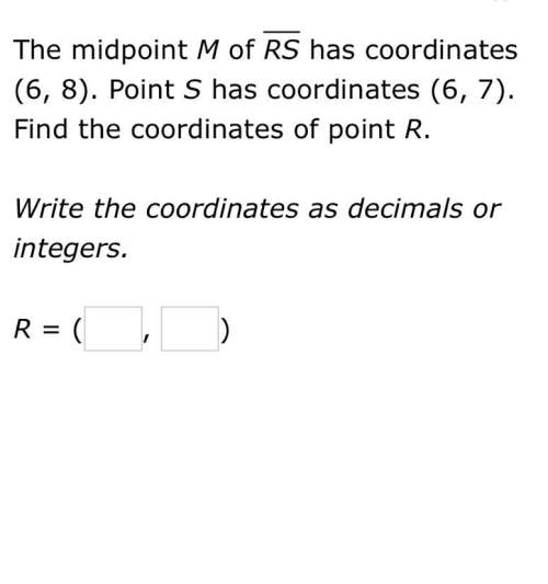 The midpoint of rs has cordon ages (6,8). points s has coordinates (6,