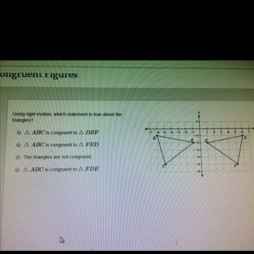 Asap using the rigid motion, which statement is true about the triangles