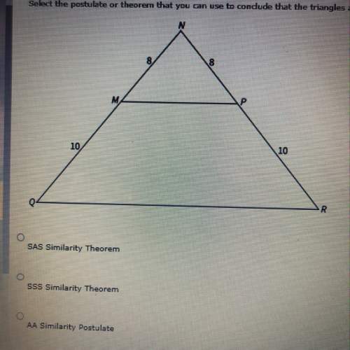 Select the postulate or theorem that you can use to conclude that the triangles are similar.