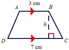 Quadrilateral abcd is a trapezoid with an area of 20^2. find the height of the trapezoid, h. round t