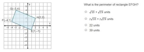 What is the perimeter of rectangle efgh?  + units + units 22 units 39