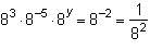 What is the value of y in the product of powers below?