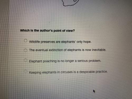 Which is the authors point of view?  a. wildlife preserves are elephants only hope  b.