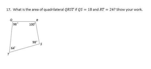 10 !  what is the area of quadrilateral qrst if qs=18 and rt=24? show your work.