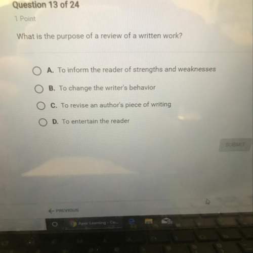 1point what is the purpose of a review of a written work?