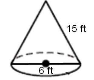 Find the surface area of the figure below. a. 73.27 ft2 b. 150.80 ft2&lt;