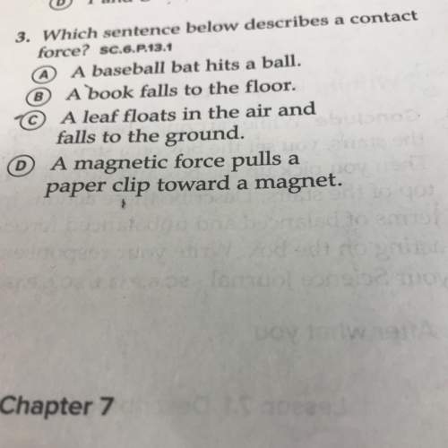 Which sentence below describes a contact force?