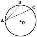 Given: circle o, r=a, ab = b, ac = c (1) find m∠bac (2) find m∠bac if b=2, c=4, a=3