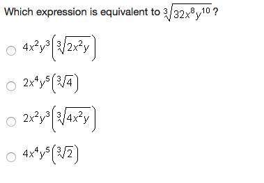 Which expression is equivalent to ?  algebra ii