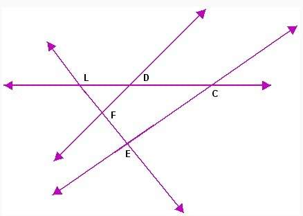 Choose the sets of collinear points. choose all that apply.(l,d,c)(f,d)(l,f,e)(none of these)&lt;
