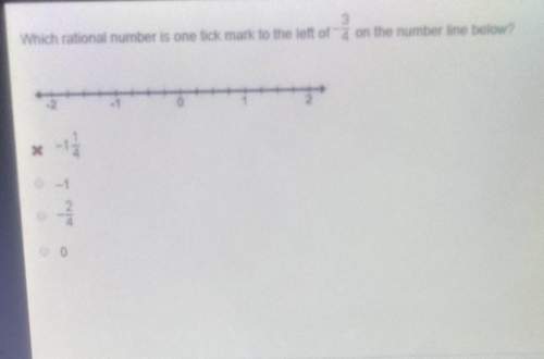 Which rational number is one tick mark to the left of -3/4 on the number line below