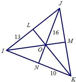 If o is the centroid of δijk , find nj. a.8 b.16 c.24 d.32
