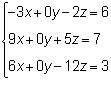 What is the determinant of the coefficient matrix of the system