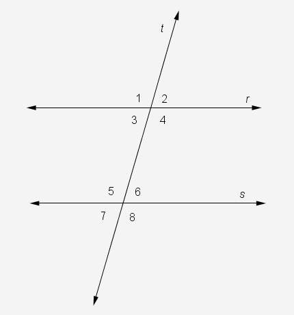Transversal t cuts parallel lines r and s. which angles must be congruent to &lt; 2?