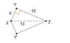 Triangle xyz is reflected over its hypotenuse to create a kite. what is the approximate