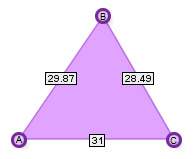 In the triangle above, which angle is smallest in measure?  a. angle a b. angle b