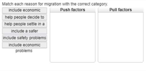 Match each reason for migration with the correct category