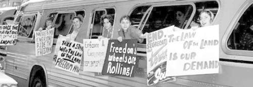 Based on this 1961 picture, which is the best conclusion that can be drawn about the "freedom riders