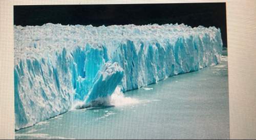 14. which process is occurring in this photograph of a glacier?  o a. calving ob. meltin