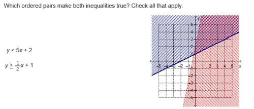 Which ordered pairs make both inequalities true? check all that apply. y &lt; 5x