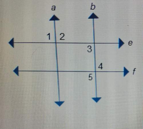 Lines a and b are parallel and lines e and f are parallel.if m1 = 89°, what is m5
