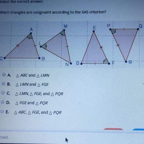 Which triangles are congruent according to the sas criterion ?
