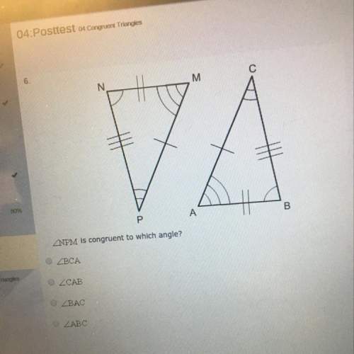 Nmp is congruent to which angles?  bca cab bac abc