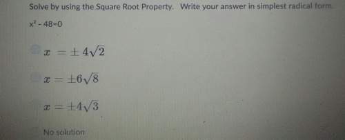 Solve by using the square root property. write your answer in simplest radical form.